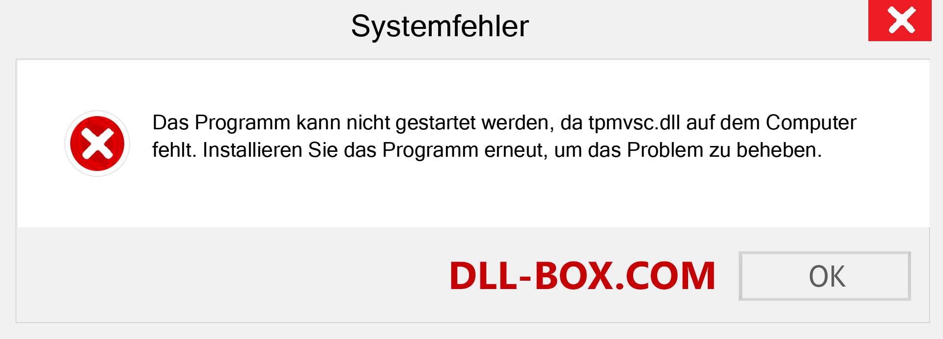 tpmvsc.dll-Datei fehlt?. Download für Windows 7, 8, 10 - Fix tpmvsc dll Missing Error unter Windows, Fotos, Bildern