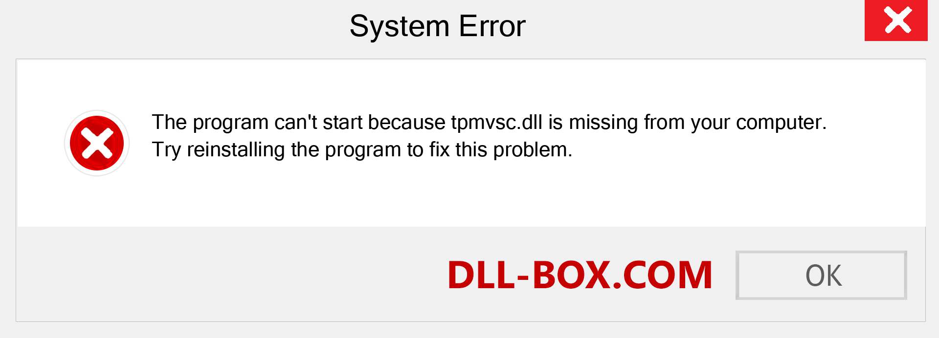  tpmvsc.dll file is missing?. Download for Windows 7, 8, 10 - Fix  tpmvsc dll Missing Error on Windows, photos, images